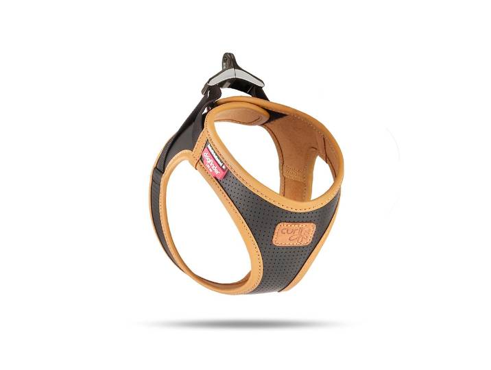 Hunde-Geschirr CURLI Geschirr Apfelleder , schwarz, L, Leder, Tiergeschirre, Hunde-Geschirr