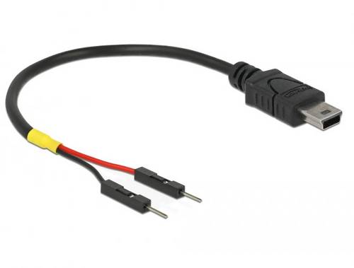 Delock USB-Kabel USB-Mini-B Stecker, Pfostenstecker 2pol. 0.10m Schwarz 85412