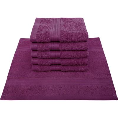 Seiftuch DYCKHOFF "Siena", rot (vino), B:30cm L:30cm, Frottier, Waschlappen, mit Bordüre