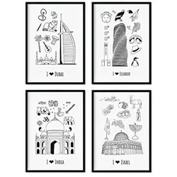 POSTER Set mit 4 Weltplatten 1 A4 Rahmenlos