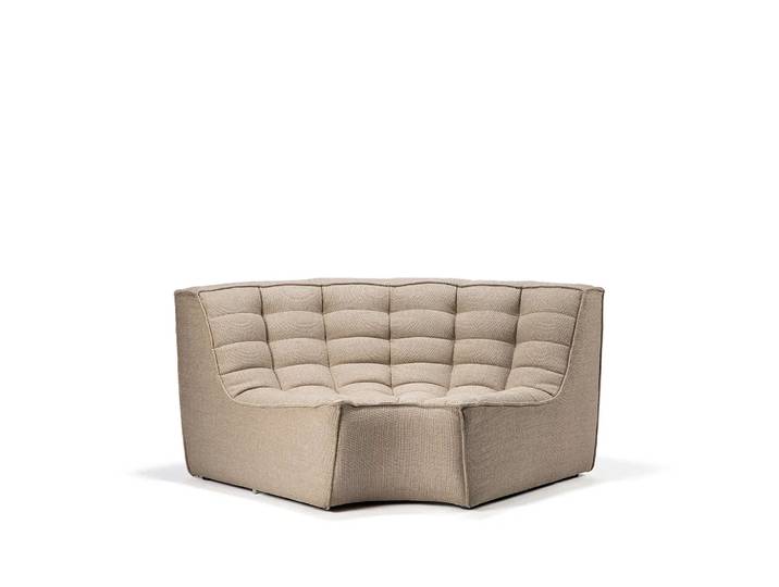 Ethnicraft N701 Eckmodul abgerundet 90° Stoff beige