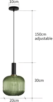 Uplift Curations Retro Colorful Glass Pendant Lights Creative LED E27 Hanging Lighting For Living Room And Bedroom b green 7.87 In