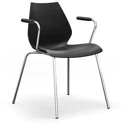 Kartell Armlehnstuhl Maui anthrazit grau, Designer Vico Magistretti, 58x77x52 cm