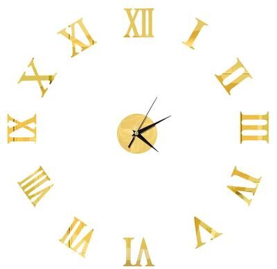 Inspire Essentials Modern DIY Mirror Wall Clock Frameless Decorative Wall Clock Sticker 16