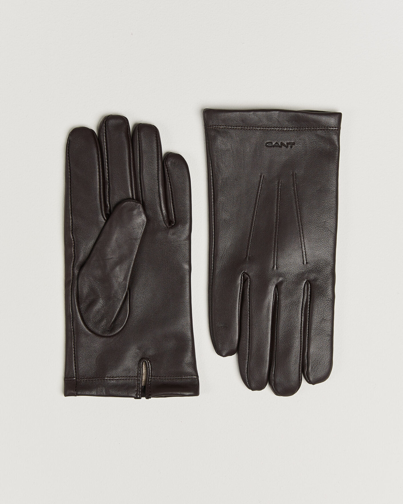 Gant Cashmere Lined Leather Glove Deep Brown men L Brun