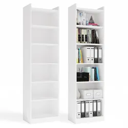 REGAL RIMINI Schrank 50 cm 7 Ablagen für Bücher Ordner Büro WEISS