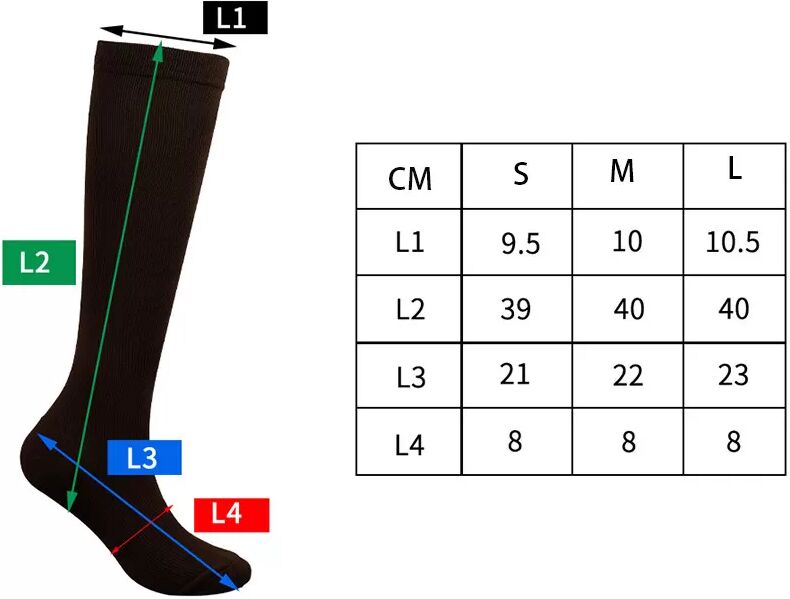 INF XXL Kompressionsstrümpfe für Männer & Frauen (Schuhgröße 44+) M Schwarz