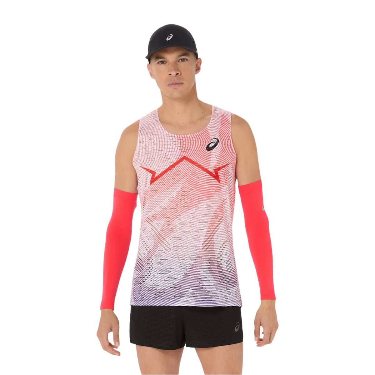 Camiseta Asics Metaspeed Sem Mangas Branco Vermelho, Tamanho XL Homem