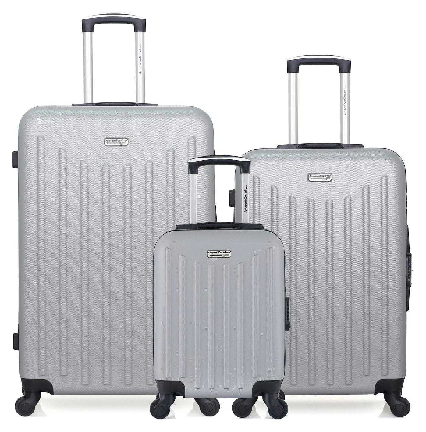 AMERICAN TRAVEL - 3ER-SET - Großes Reisegepäck, Wochenend- und Handgepäckkoffer XXS BROOKLYN