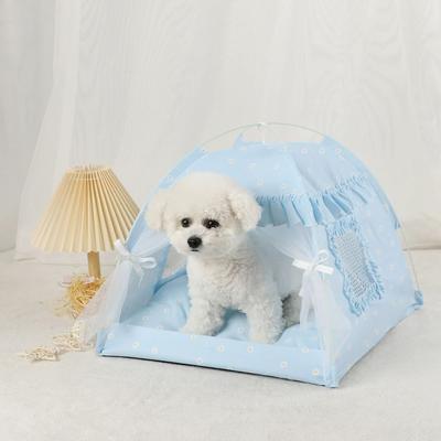 Uplift Essentials Indoor Pet Tent Bed With Removable Cushion blue s