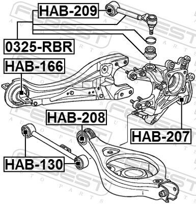 Febest Lagerung, Lenker Hab-209 Innen Für Honda