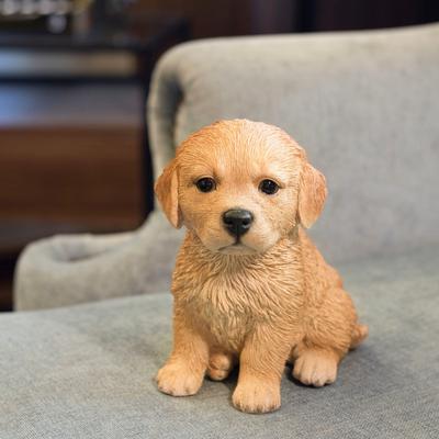 Hi-Line SoReal Brown Golden Retriever Decorative Puppy Figurine for Home & Garden Décor, Handpainted Polyresin Dog Statue