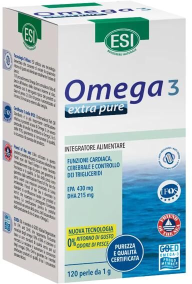 Esi Omega 3 Extra Pure Integratore Per Funzione Cardiaca 120 Perle