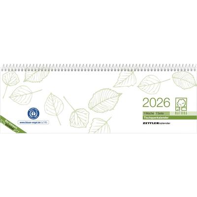 ZETTLER Tischquerkalender 146 Recycling 29,6x9,9cm 1 Woche/1 Seite grün 2026
