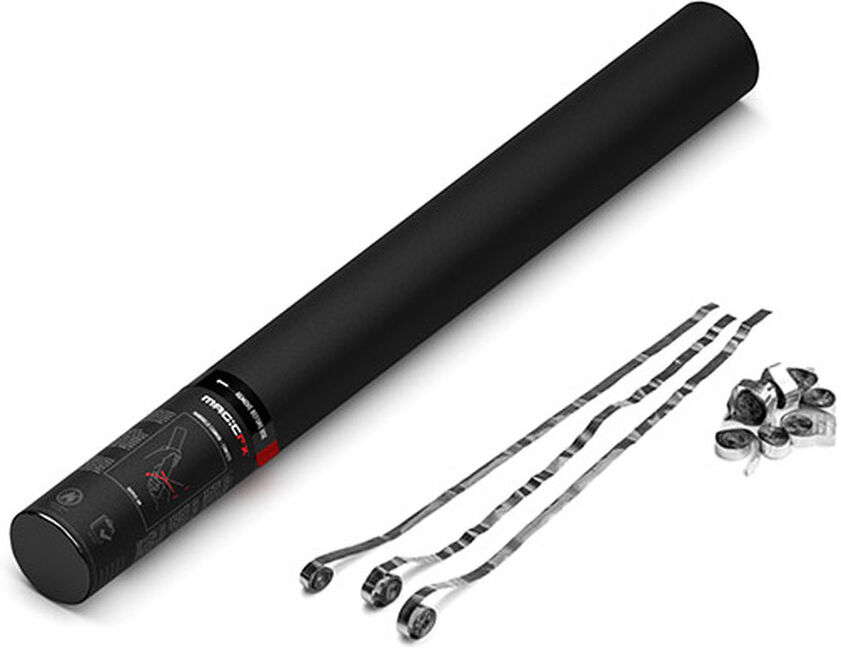 MagicFX Magic Fx Handbetriebene Streamerkanone 50cm - Silber Metallic