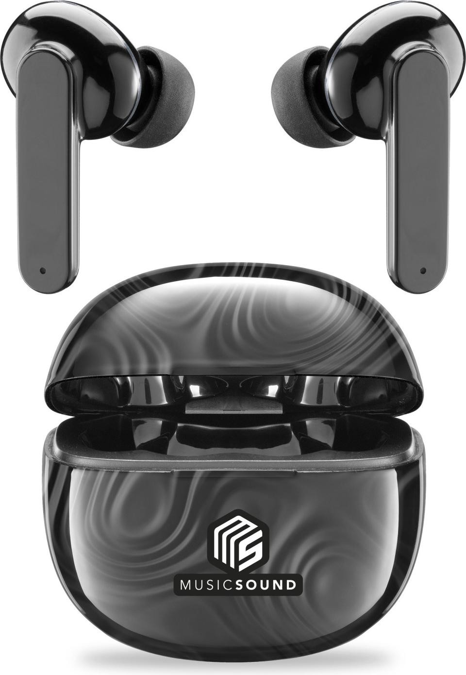 Music Sound True Wireless Stereo TWS Koptelefoon met microfoon - Zwart