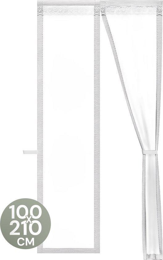 Unyqoos Magnetisch vliegenhor voor ramen en deuren, wit, 100 x 210 cm