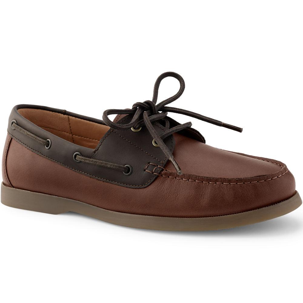Bootsschuhe aus Leder für Herren, Herren, size: regular, Braun, Leder, by Lands' End