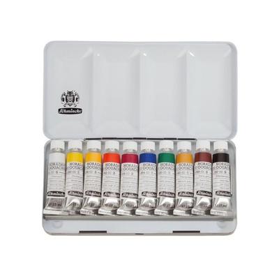 Schmincke Akademie Gouachefarben, Metallkasten, 10 x 15 ml Tuben
