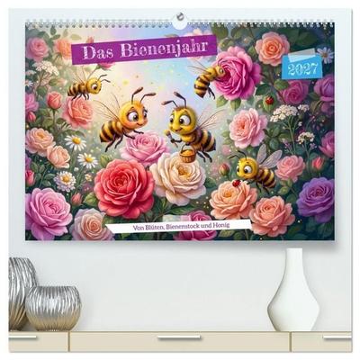 Das Bienenjahr - Von Blüten, Bienenstock und Honig (hochwertiger Premium Wandkalender 2027 DIN A2 quer), Kunstdruck in Hochglanz