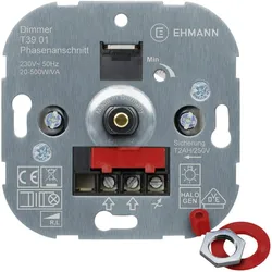 Ehmann, Lichtschalter + Storenschalter, 3900x0100 Unterputz Dimmer Geeignet für Leuchtmittel: Glühlampe, Halogenl