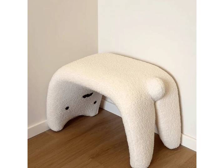 Tabouret à chaussures pour chat, tabouret à chaussures d'entrée, petit tabouret d'entrée, tabouret de canapé, tabouret pour coiffure, tabouret de maquillage, tabouret de dressing, style crème