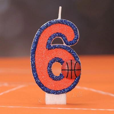 Uplift Treasures Basketball Number Birthday Cake Candle 6