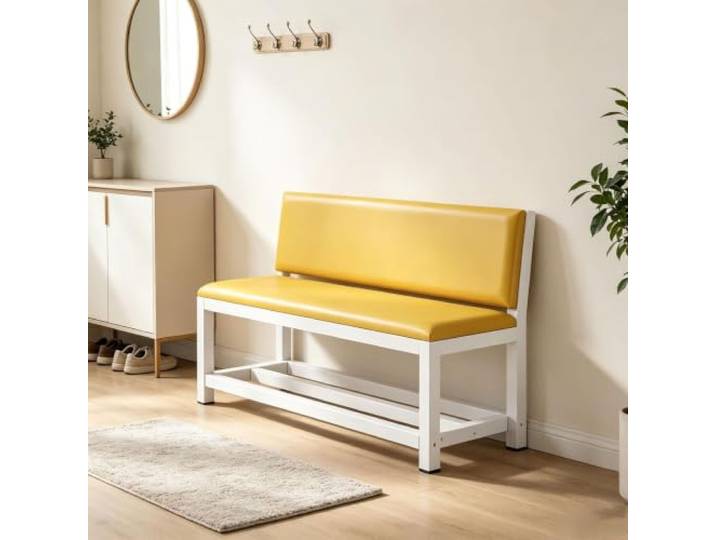 Empfangssofa, Wartezimmercouch mit großer Rückenlehne, Lobby-Möbel Gepolsterte Ottomane für Büro-Lobby, Salon, Wartezimmer in Arztpraxen(Yellow,120cm/47.2in)