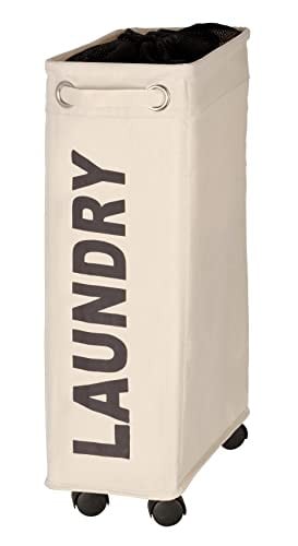 Wenko Wasmand Corno beige met handvatten en wieltjes B/D/H: 43 x 18,5 x 40 cm