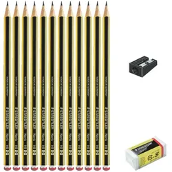 Staedtler 12er-Set Bleistifte »Noris 120 HB« inkl. Radierer und Spitzer schwarz