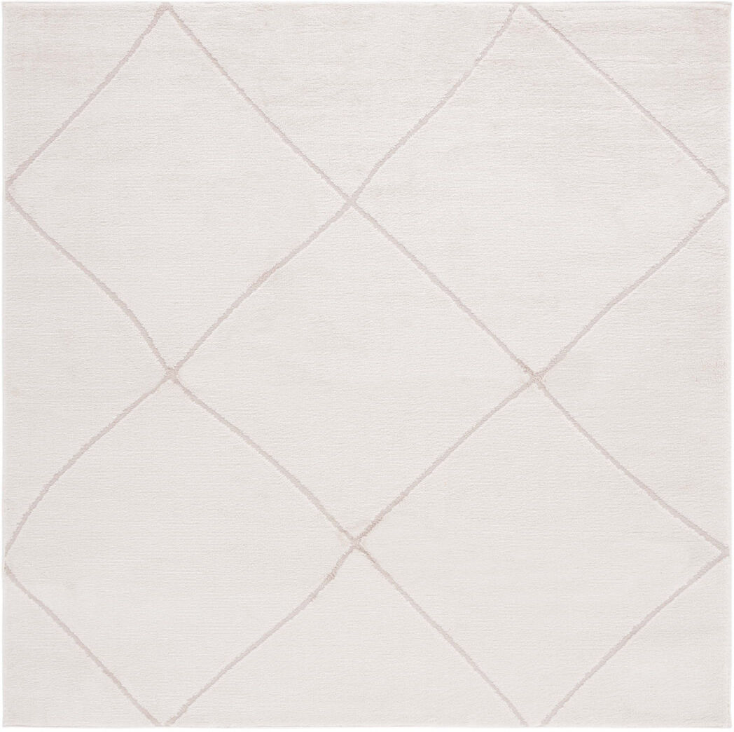 Brayden Studio Bracha Geometric Area Rug Ivory Square 201 cm