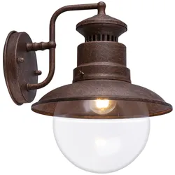 LED Außenwandleuchte Wandleuchte Gartenleuchte Feuer-Effekt Bronze Stahl H 27 cm
