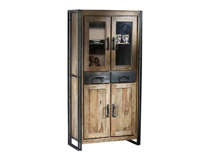 Vitrine 'Madras' Massivholz, Metall Akazie Modern Indien Indisch