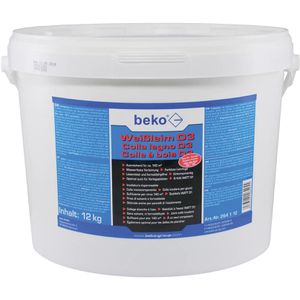 Beko Holzleim 264112, Weißleim D3, 12kg, wasserfest, für Innen und Außen