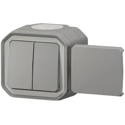 Legrand Plexo New 5-in-1-Feuchtraum-Aufputz-Schalter, Schalter + Taster, Grau