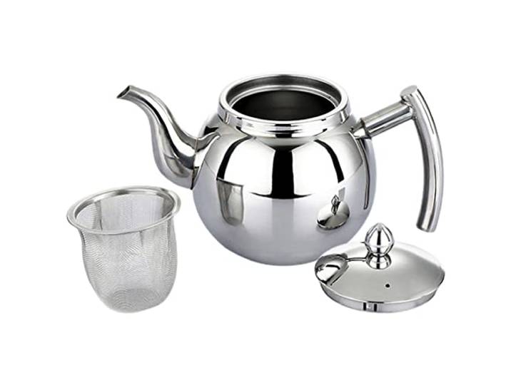 LeGDOr Edelstahl-Teekanne, Edelstahl-Wasserflasche, Heißwasserkessel, Kungfu-Teekanne, Teekannen für den Herd, Teekanne für den Herd, Teekessel, türkische Teekanne, Metall, kleine Teekanne, Büro