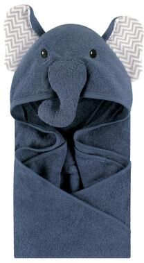 Little Treasure Baby Boy Cotton Animal Face Hooded Towel, Chevron Elephant, One Size - Chevron Elephant - One Size