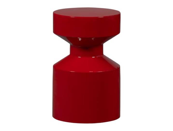 Ferry Beistelltisch Metall, Rot, Ø 30 x 47 cm Spielerischer Beistelltisch, Couchtisch in Trendfarbe Metall, Glänzendem Finish, Multifunktional Einsetzbar, Modernes Design