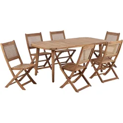 GARTENMÖBEL-SET 6-Sitzer Heller Holzfarbton Paraggi