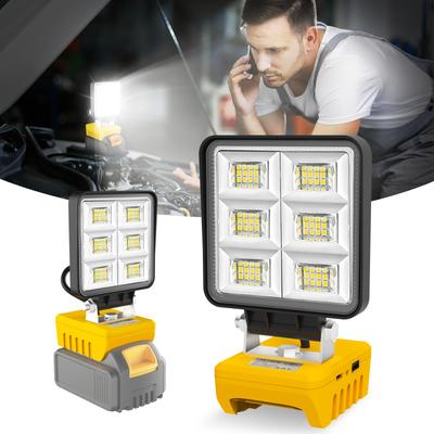 Perfect Picks Market Portable LED Work Light Cordless Rechargeable Flood Light For DeWalt, Adjustable Base, No Battery Portable LED Work Light Cordless Rechargeable Flood Light For DeWalt, Adjustable Base, No Battery