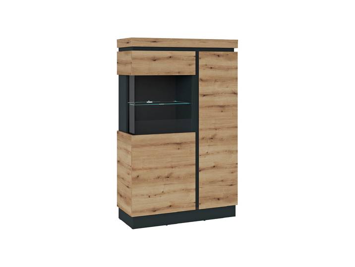 Vitrine mit Glastür Coast Evoke Eiche - grau Breite 103 cm - CORTE