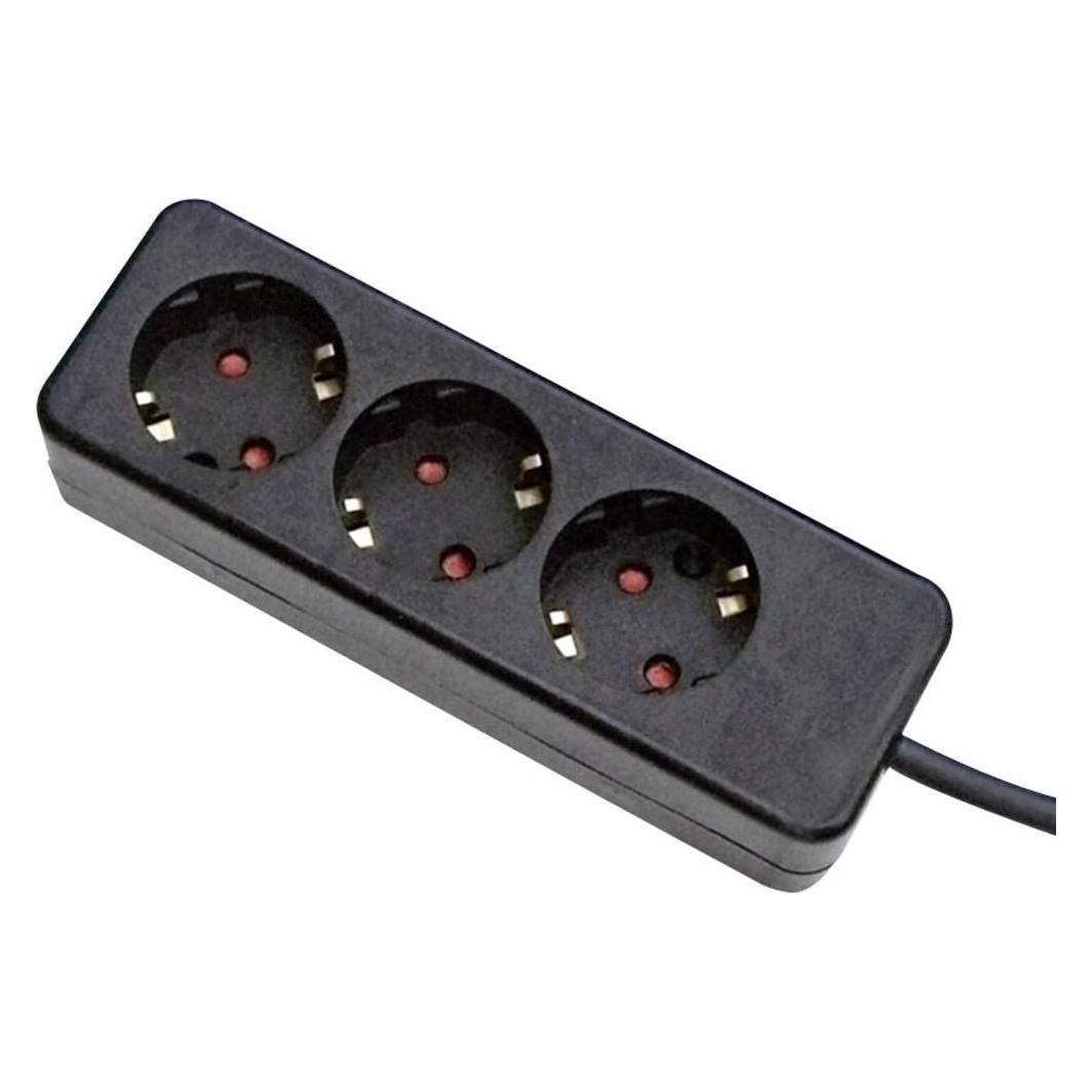 Gebro 106143 Steckdosenleiste 3fach Schwarz Schutzkontakt 1 St. (3x, CEE 7/3, 3 m) (106143)