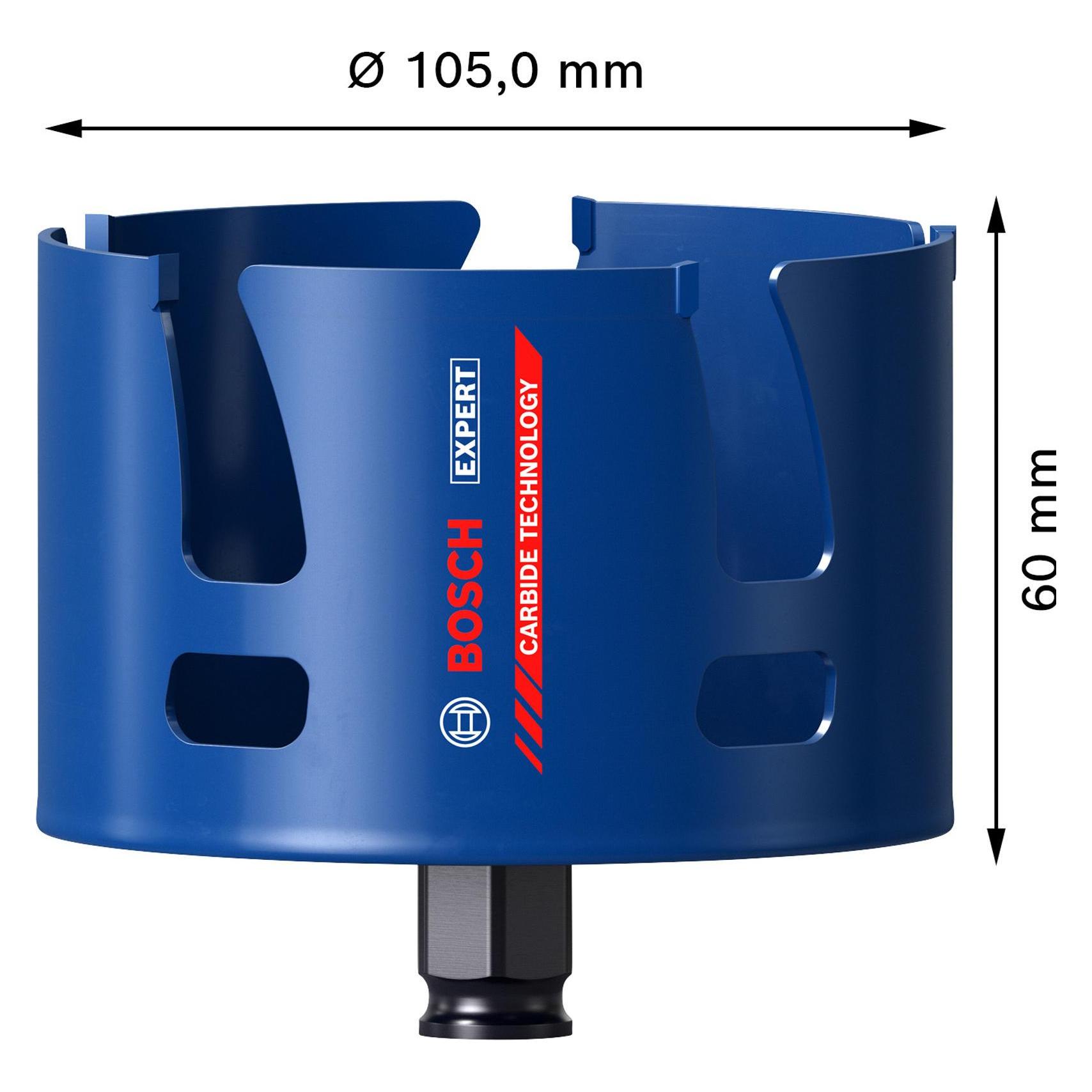 Bosch Professional Zubehör EXPERT Construction Material Lochsäge, 105 x 60 mm (105 mm) (2608900481)
