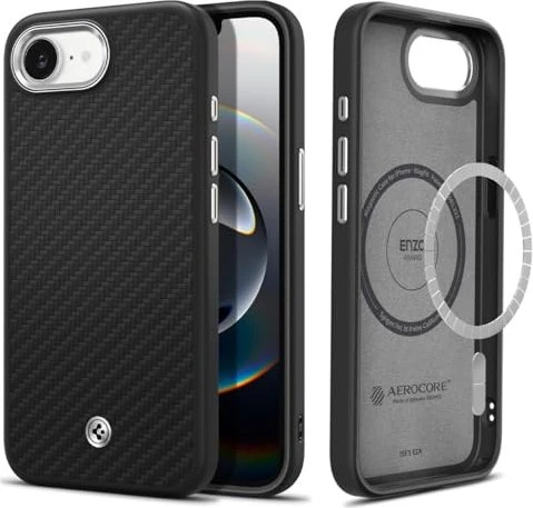Spigen Enzo Aramid MagSafe Matte Black iPhone 17e/16e
