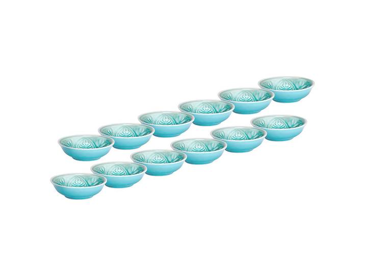 Butlers Dipschalen 12er-Set Sumatra 60 ml, Türkis, Keramik, 9x3x9 cm, Geschirr, Schalen & Schüsseln, Dipschalen