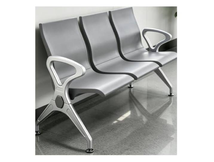 YPIOUREN Stuhl Esszimmer, Stuhl mit Armlehne, Wartezimmer Stühle Bequeme, Geschwungene Rückenlehne, ​​robuste Metallbeine mit Einer Tragfähigkeit von 500 Kg(Gray)