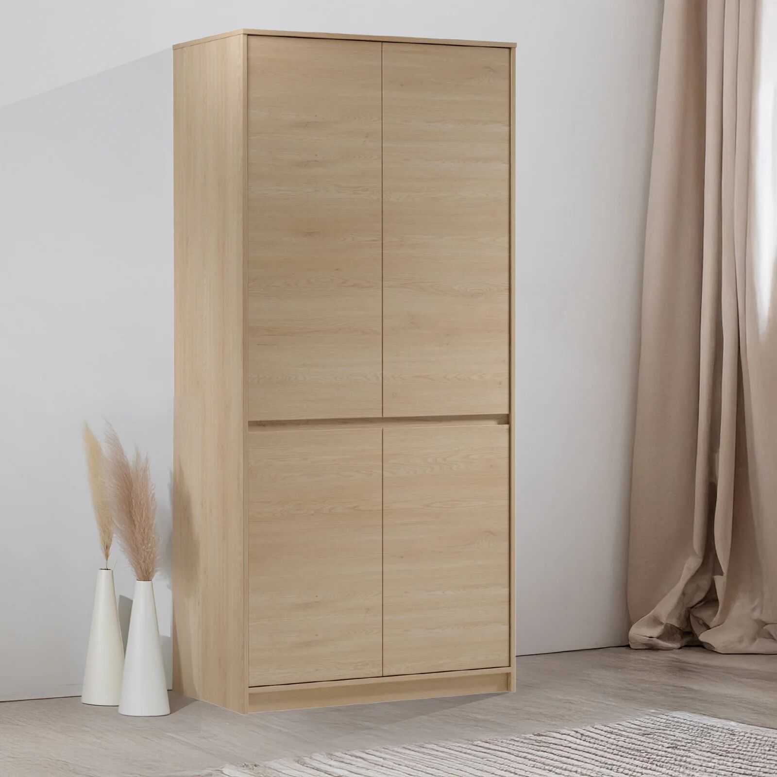 garneroarredamenti Armadio 91x198h cm 4 ante moderno rovere Funny