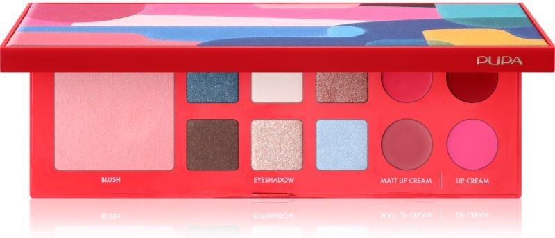 PUPA Milano Pupart S multipurpose palette for eyes and lips RED 11.4 g