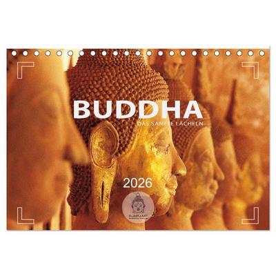 BUDDHA - Ein sanftes Lächeln (Tischkalender 2026 DIN A5 quer), CALVENDO Monatskalender