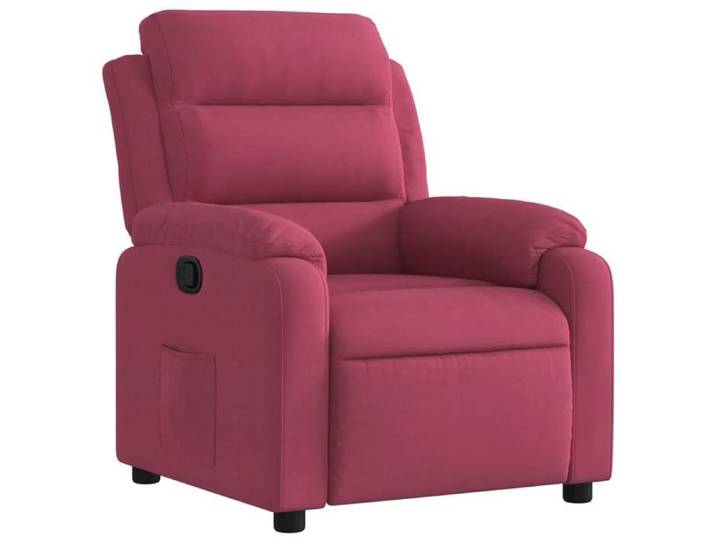 “Winter Sale TOP Fauteuil Chaise de relaxation Rouge - Fauteuil inclinable rouge bordeaux velours PRO85086